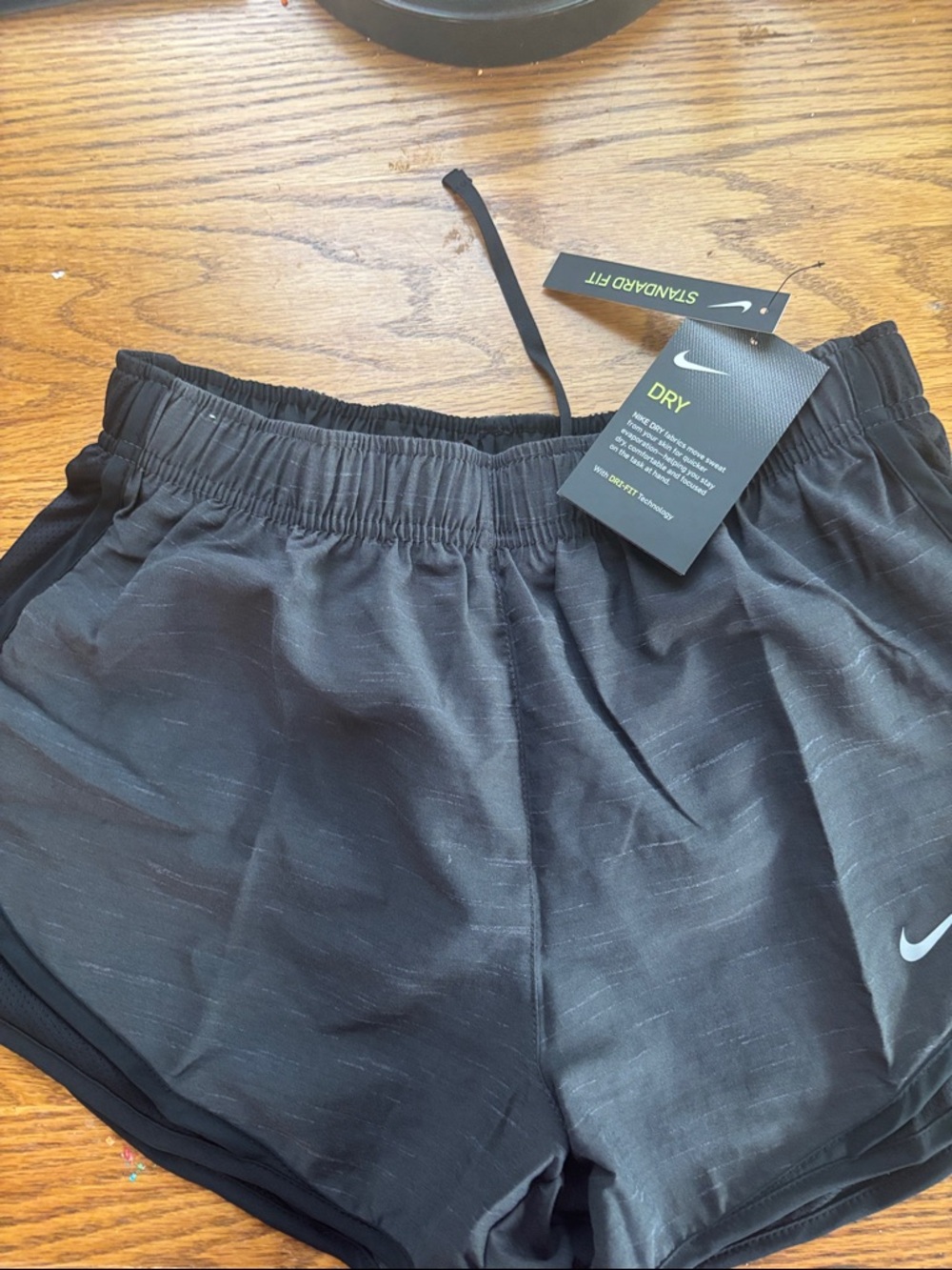 Nike Black Women's Running Shorts with White Swoosh